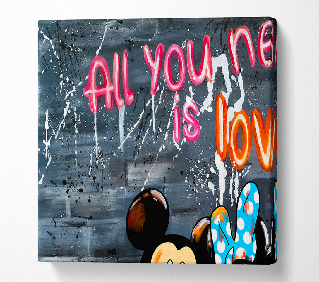  A Canvas Print of All You Need Is Love Mice Canvas Art