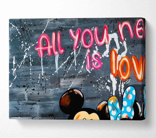  A Canvas Print of All You Need Is Love Mice Canvas Art