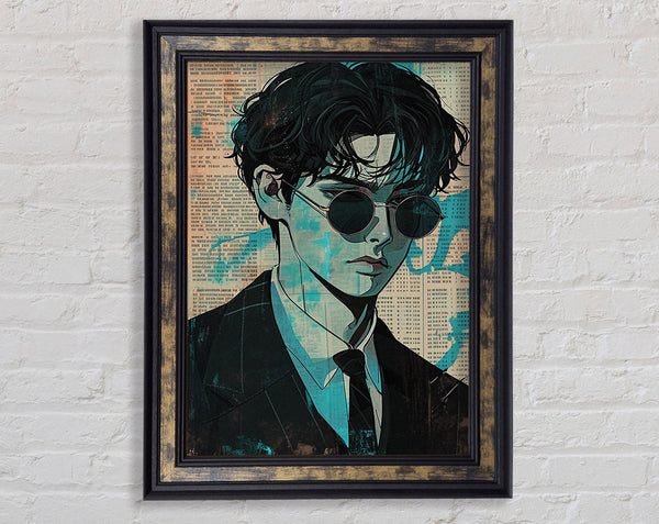 Anime Man In Suit Framed Print
