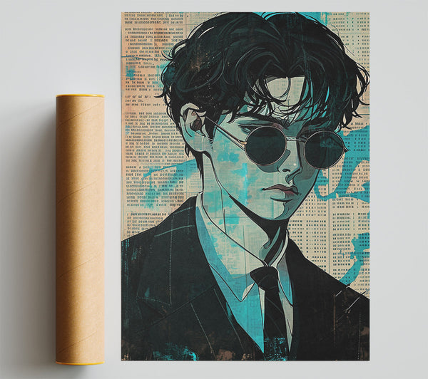 Anime Man In Suit Print