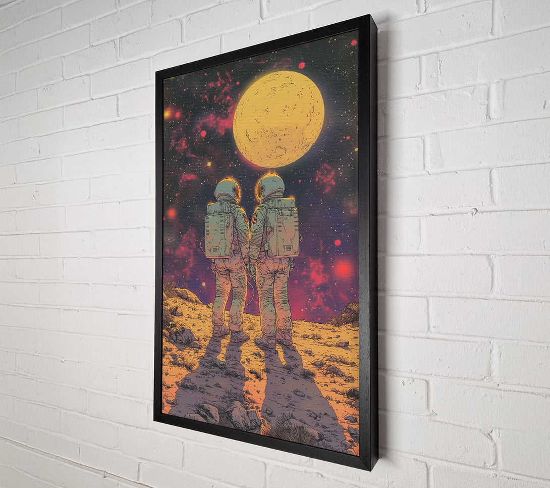  A Canvas Print of Astronauts Together Canvas Wall Art