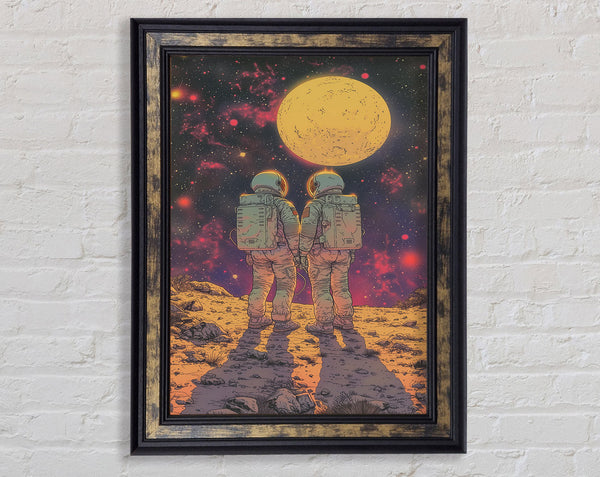 Astronauts Together Framed Print