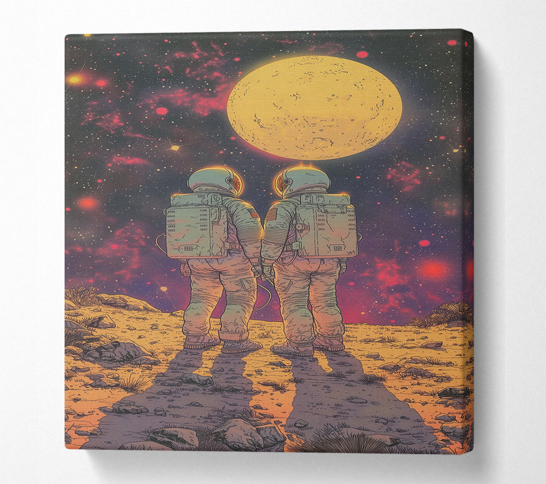  A Canvas Print of Astronauts Together Canvas Wall Art