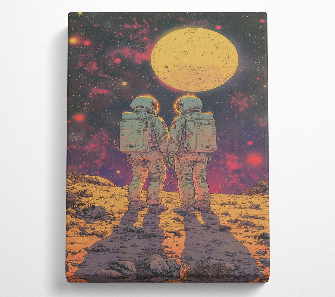 A Canvas Print of Astronauts Together Canvas Wall Art
