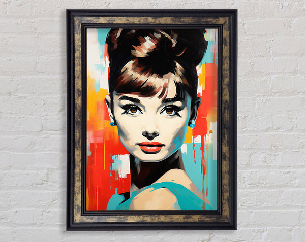 Audrey Hepburn Abstract Framed Print