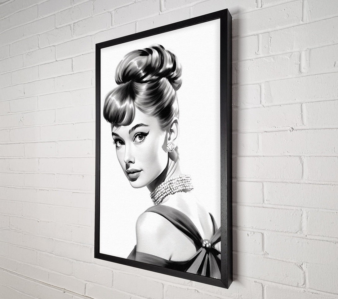  A Canvas Print of Audrey Hepburn Breakfast At Tiffany'S Sketch Canvas Wall Art
