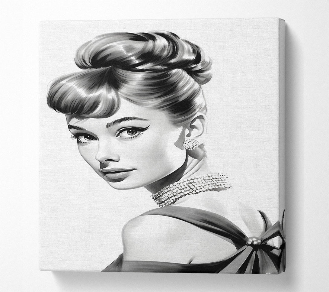  A Canvas Print of Audrey Hepburn Breakfast At Tiffany'S Sketch Canvas Wall Art