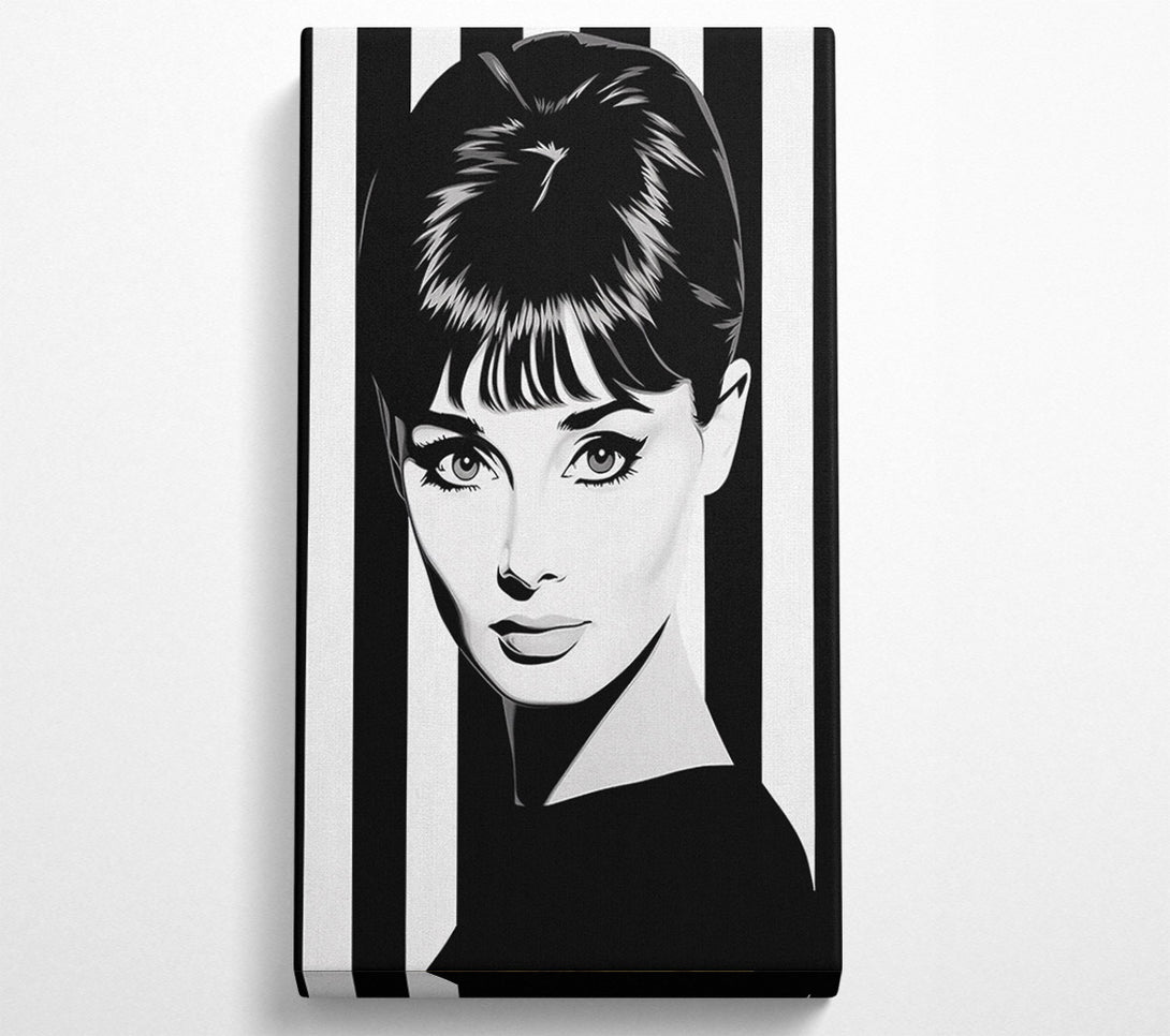  A Canvas Print of Audrey Hepburn Stripes Canvas Wall Art