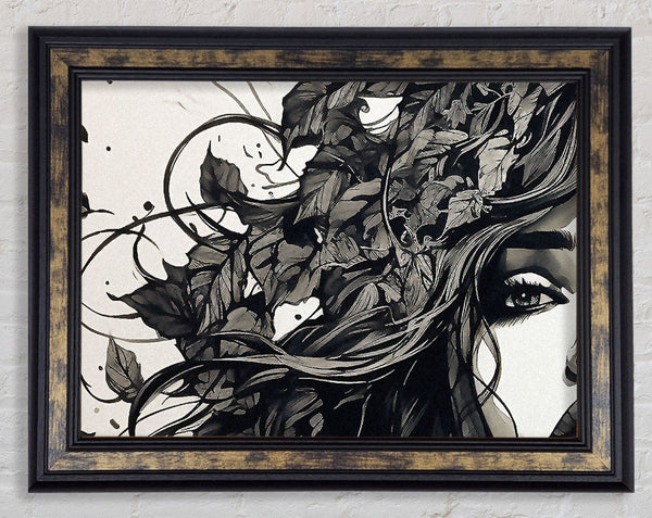 Autumn Leaf Hair Framed Print