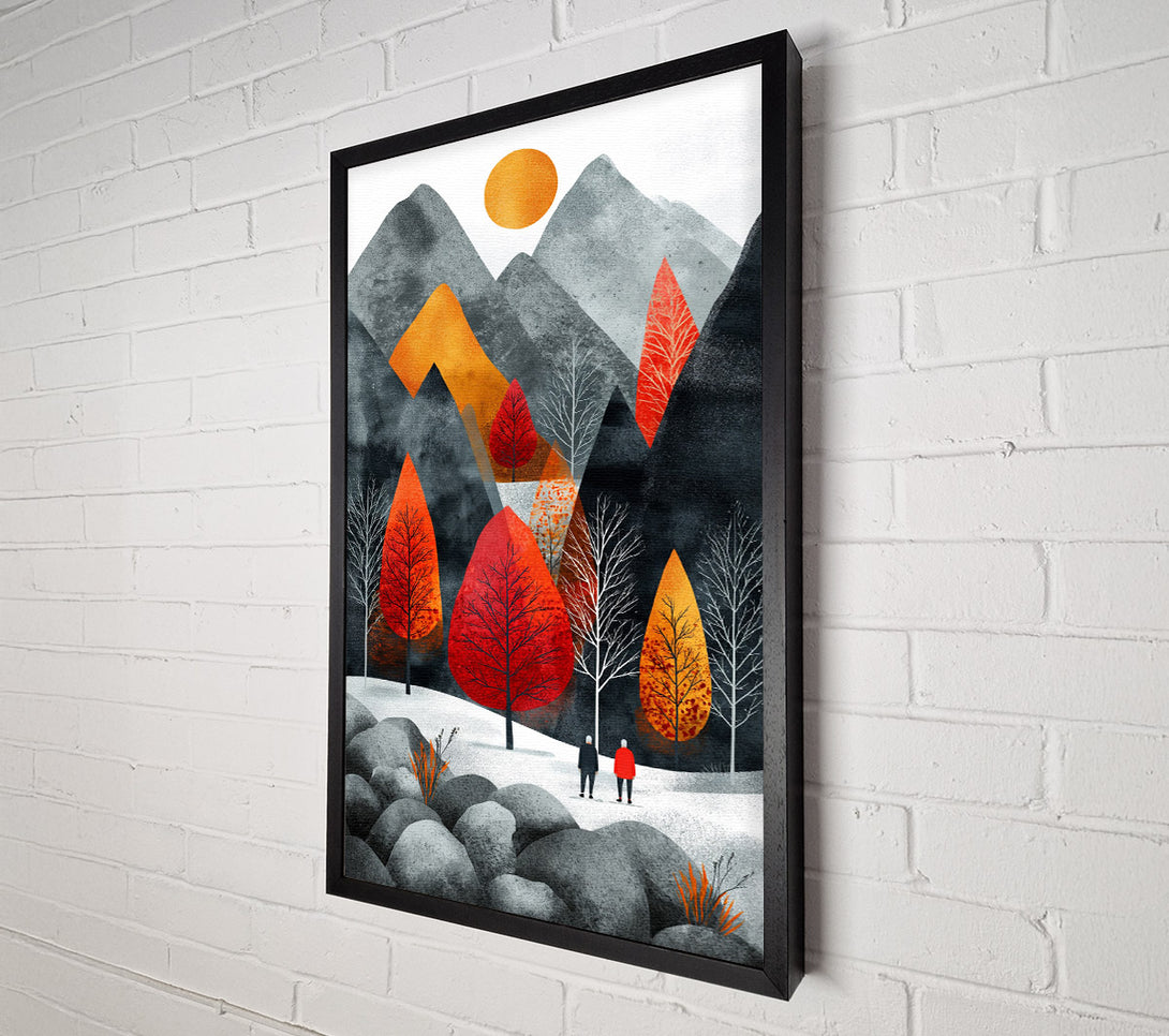  A Canvas Print of Autumn Sunset Walk Canvas Print