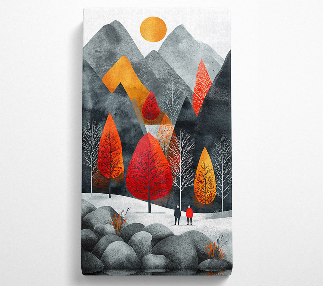  A Canvas Print of Autumn Sunset Walk Canvas Print