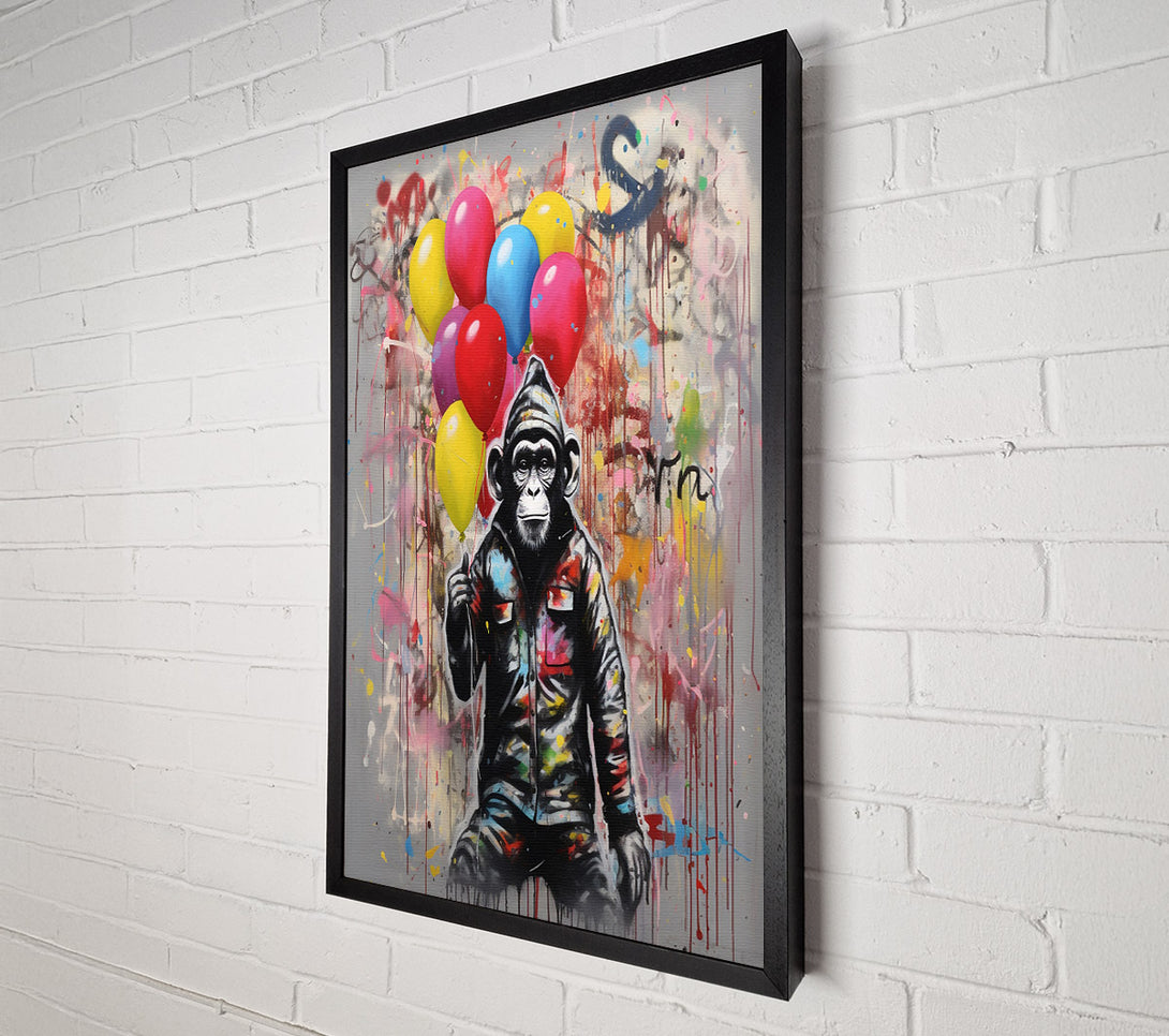  A Canvas Print of Balloon Chimp Canvas Art