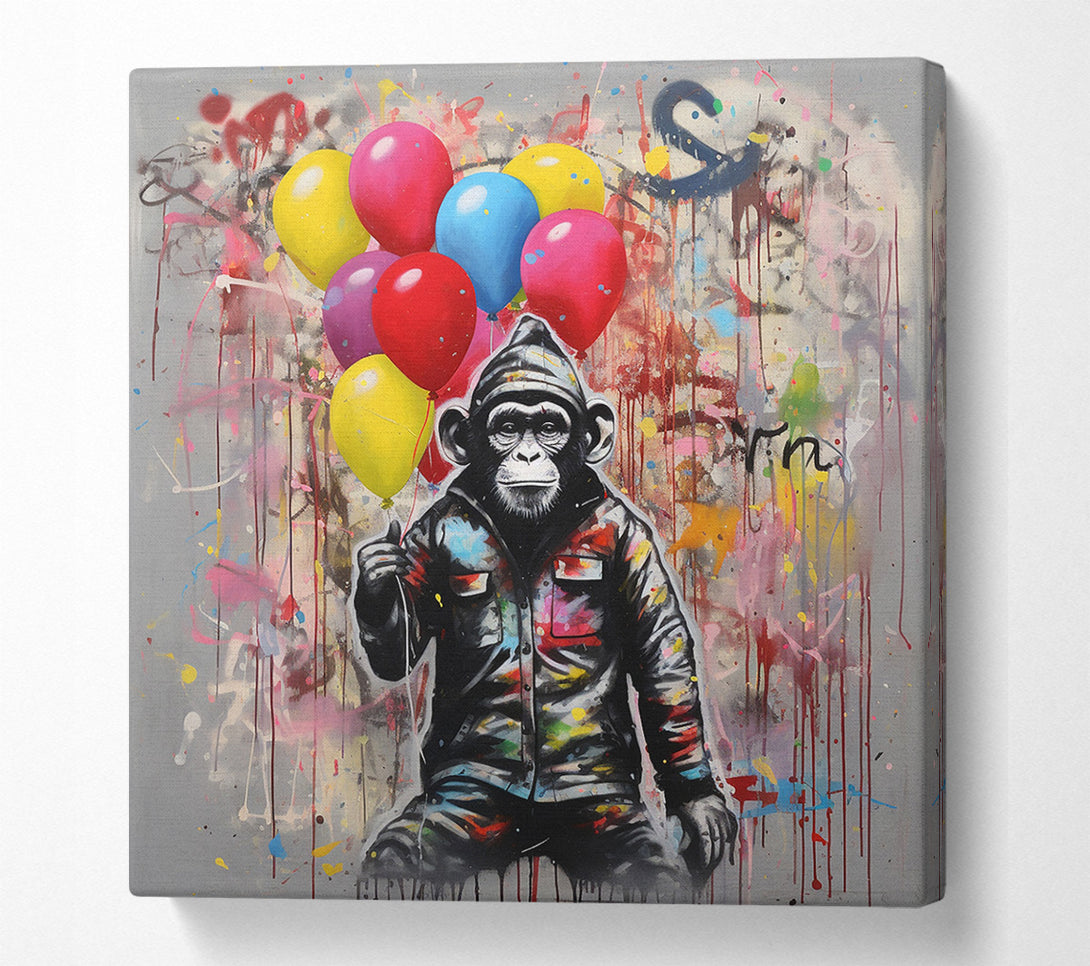  A Canvas Print of Balloon Chimp Canvas Art