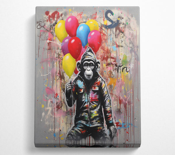  A Canvas Print of Balloon Chimp Canvas Art