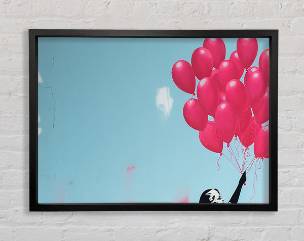 Balloon Girl Pink Banksy Framed Print