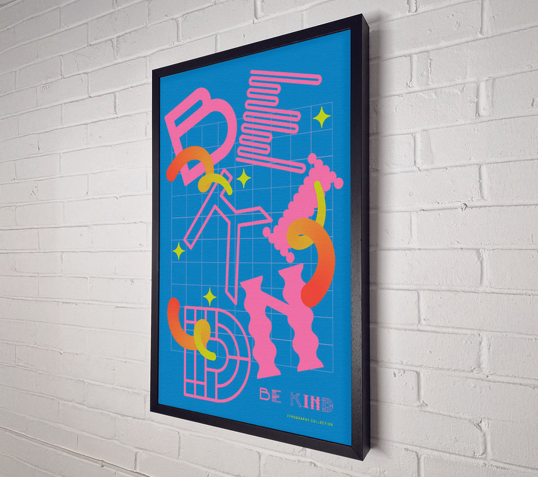  A Canvas Print of Be Kind Funky Retro Canvas Print