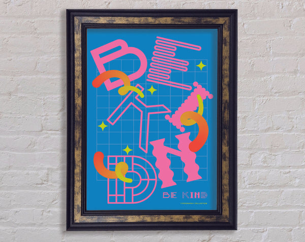 Be Kind Funky Retro Framed Print