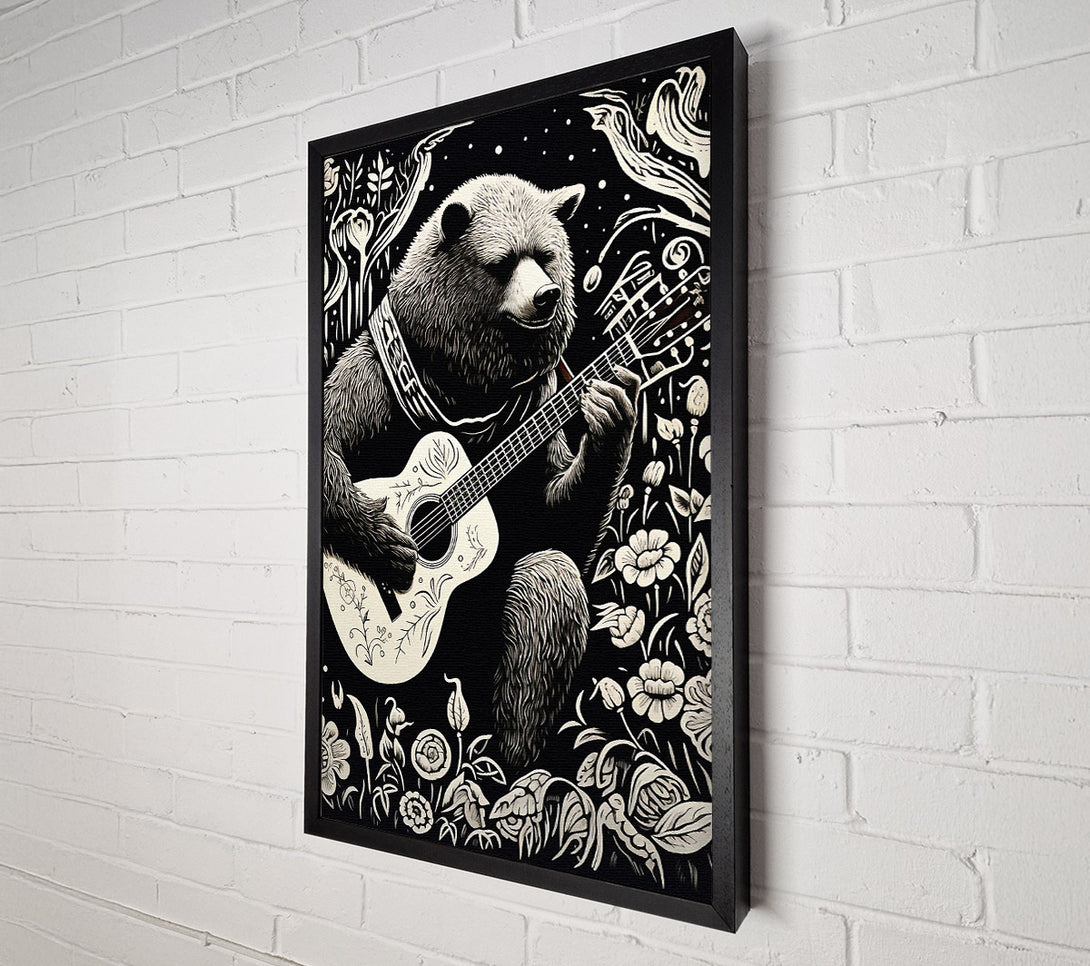  A Canvas Print of Bear And His Guitar Canvas Wall Art