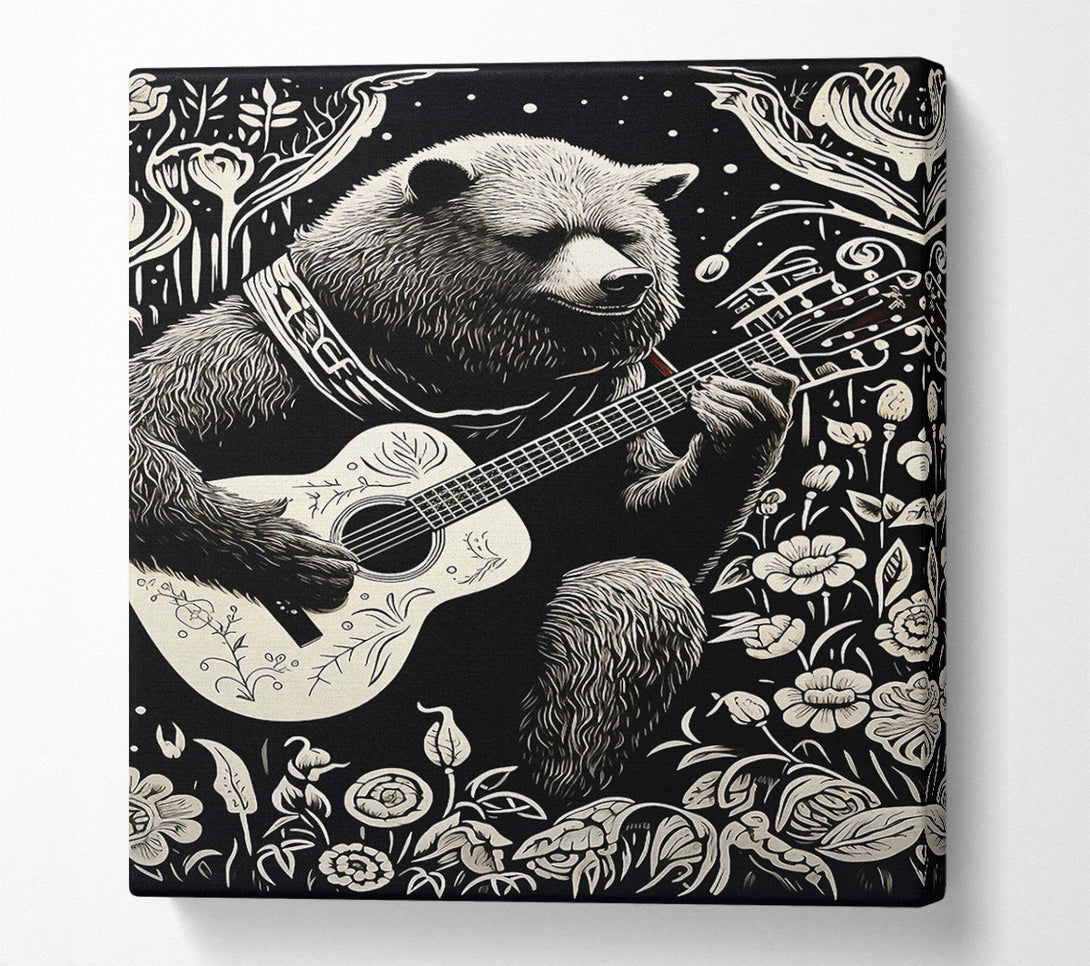  A Canvas Print of Bear And His Guitar Canvas Wall Art