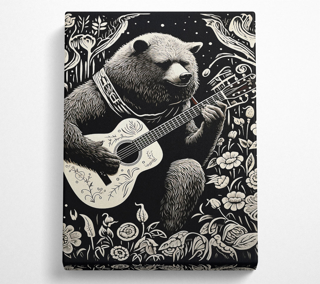 A Canvas Print of Bear And His Guitar Canvas Wall Art