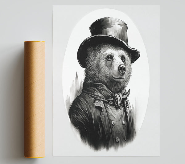 Bear In A Hat Print