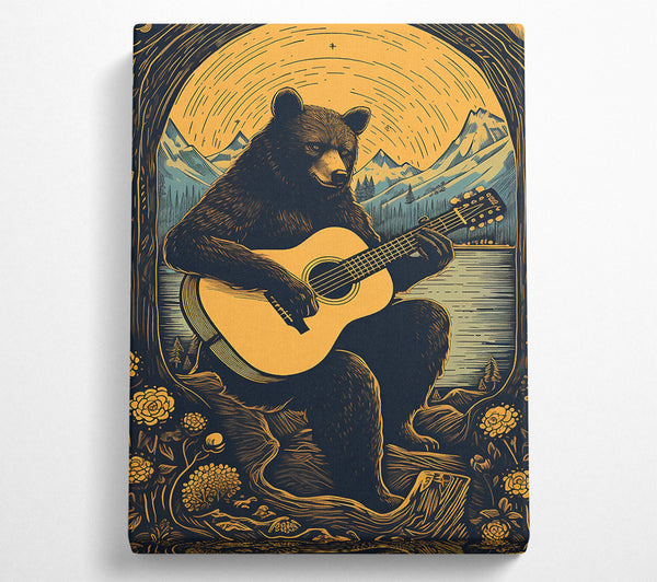  A Canvas Print of Bear Playing Guitar Canvas Print