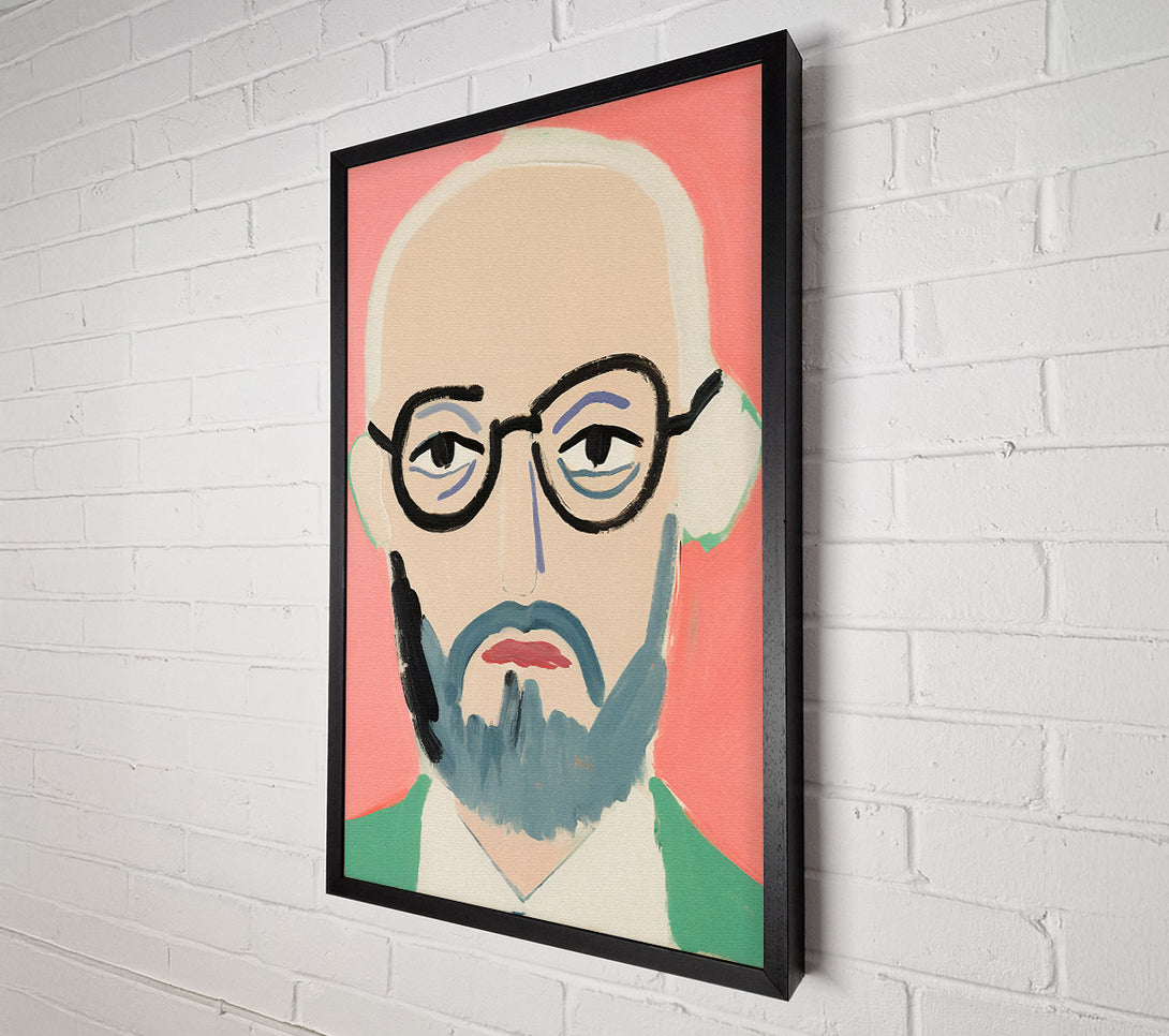  A Canvas Print of Bearded Old Man With Glasses Canvas Art