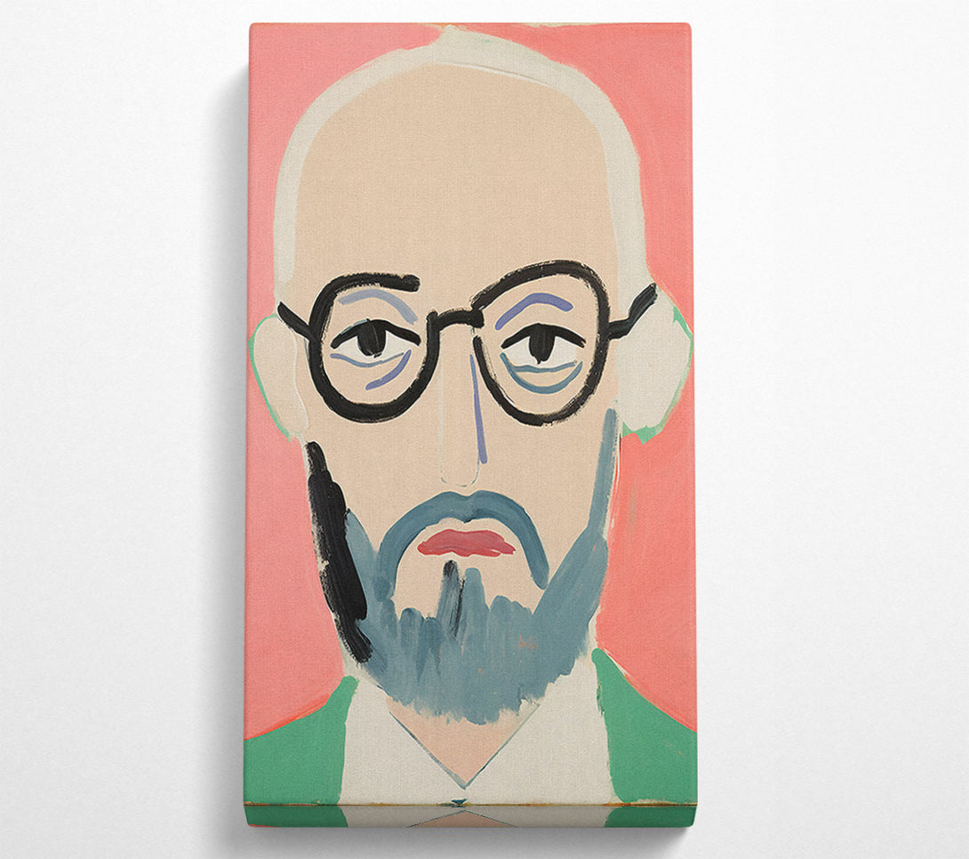  A Canvas Print of Bearded Old Man With Glasses Canvas Art