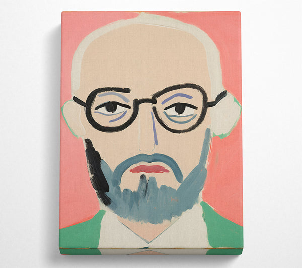  A Canvas Print of Bearded Old Man With Glasses Canvas Art