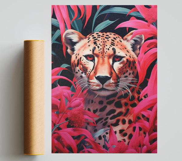 Beautifl Cheetah In Pink Giclee Print