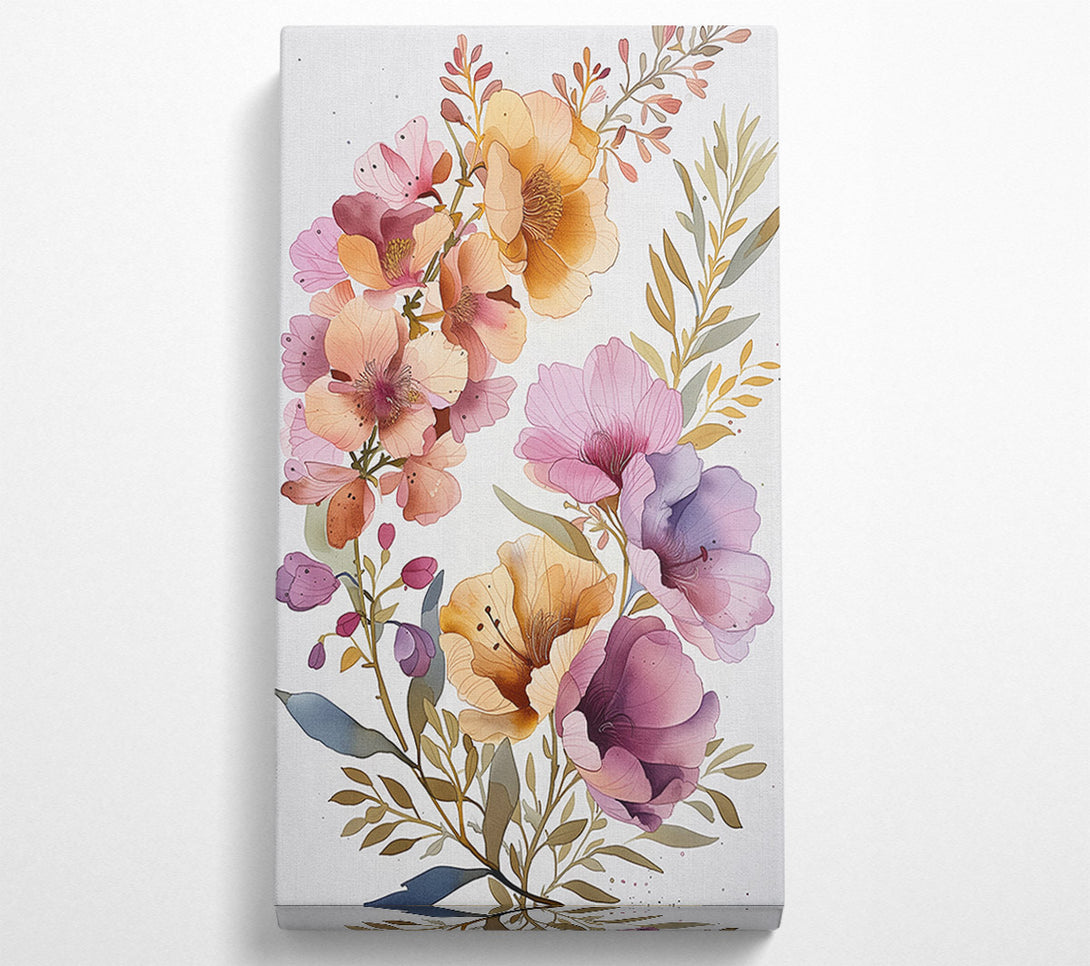  A Canvas Print of Beautiful Illustrated Flowers Canvas Print