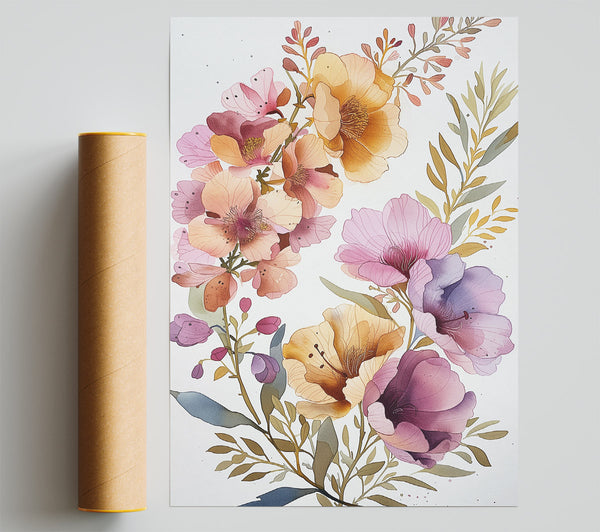 Beautiful Illustrated Flowers Poster