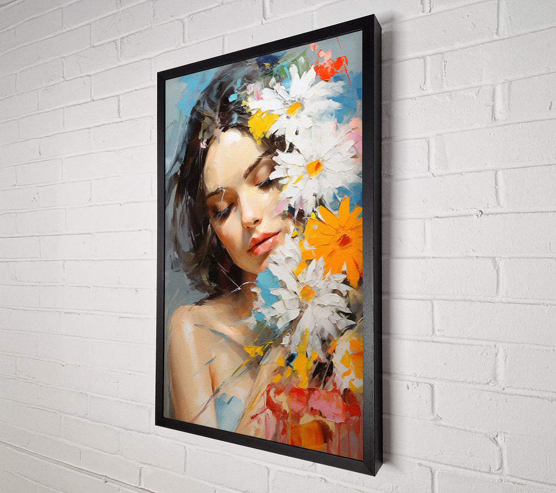  A Canvas Print of Beautiful Woman Bouquet Art Canvas Wall Art