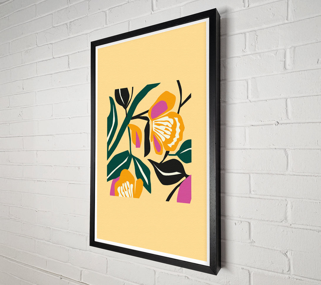 A Canvas Print of Beige Flowers Boho Canvas Wall Art