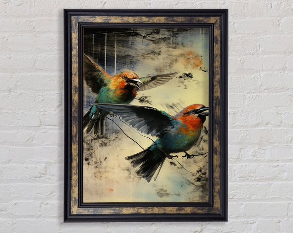 Birds In Flight Abstract Framed Print