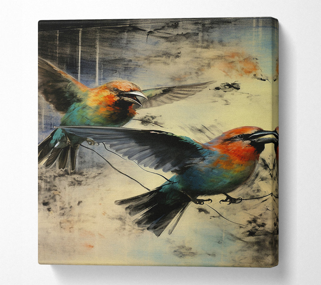  A Canvas Print of Birds In Flight Abstract Canvas Print