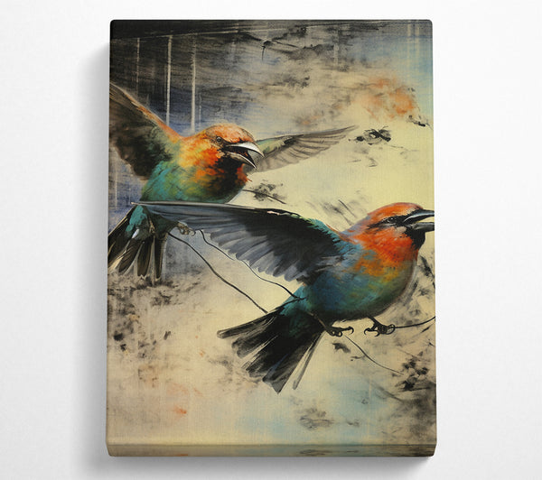  A Canvas Print of Birds In Flight Abstract Canvas Print