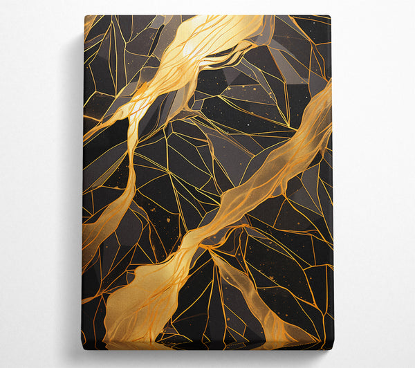  A Canvas Print of Black And Gold Marble Canvas Wall Art