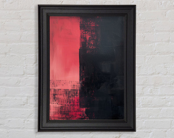 Black And Red Wash Framed Print