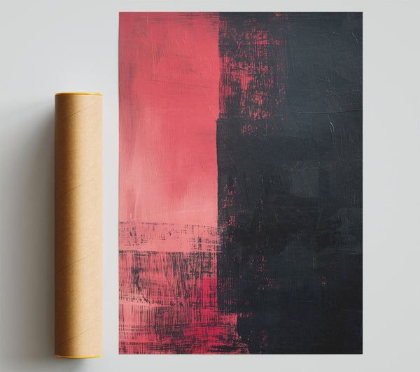 Black And Red Wash Print