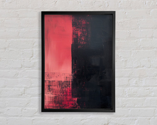 Black And Red Wash Framed Print
