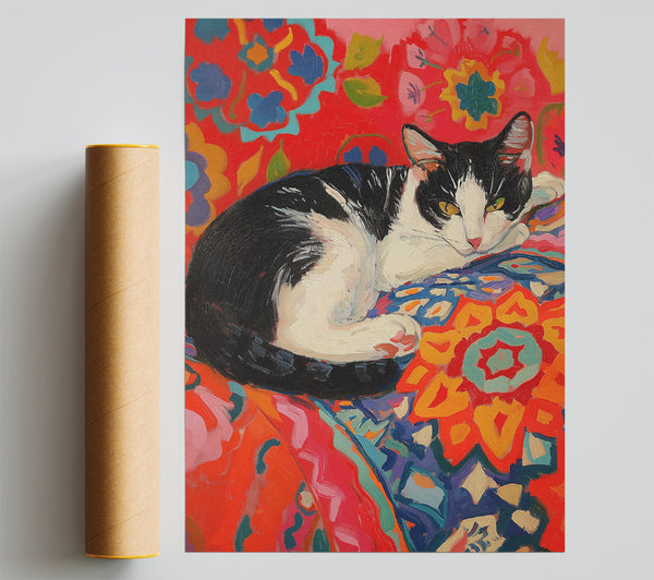 Black And White Cat Poster