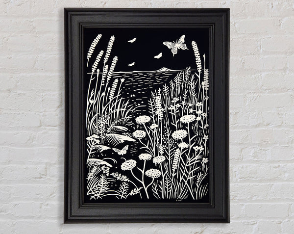 Black And White Lake Framed Print