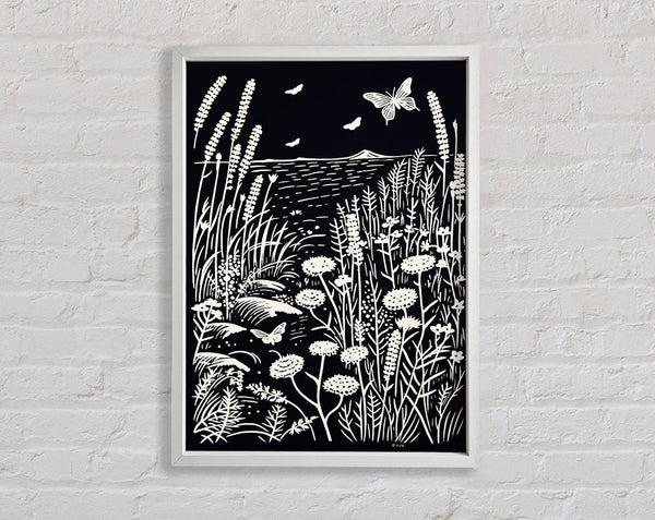 White And White Lake Framed Print