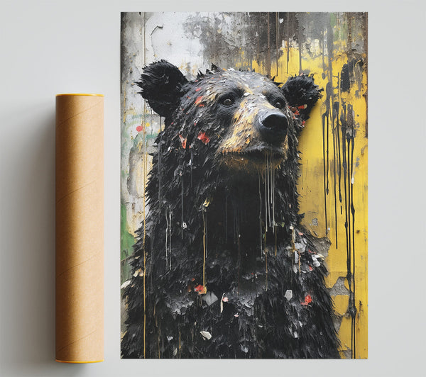 Black Bear Urban Graffiti Giclee Print