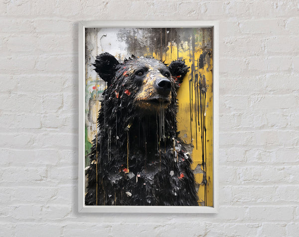 White Bear Urban Graffiti Framed Print