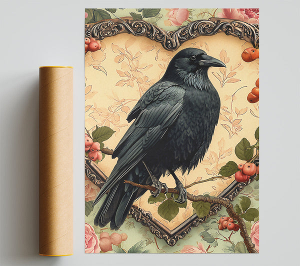 Black Bird Heart Poster