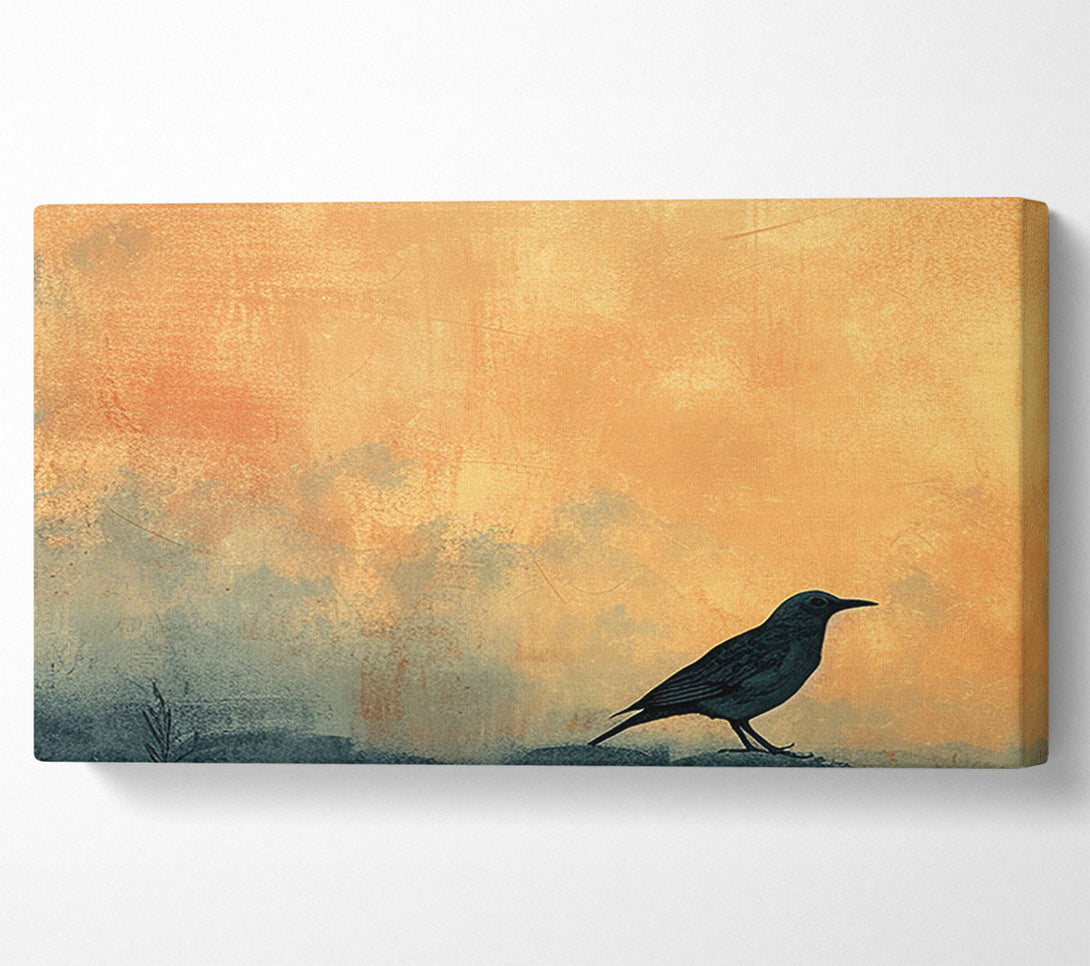  A Canvas Print of Black Bird Sunset Canvas Wall Art