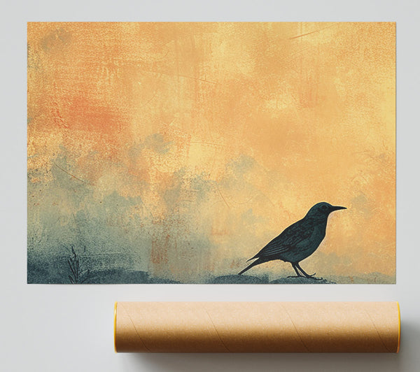 Black Bird Sunset Giclee Print