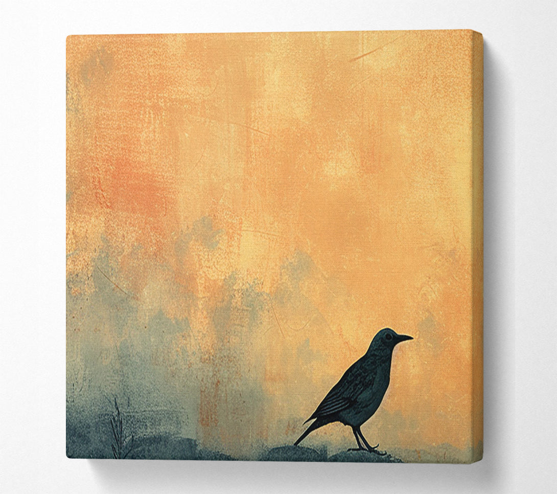  A Canvas Print of Black Bird Sunset Canvas Wall Art